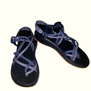 Chaco Brand ZX/2 Athletic Sandal with Peach/Blue Patterned Webbing